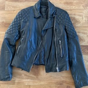All Saints Genuine Leather Moto Jacket